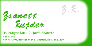 zsanett rujder business card
